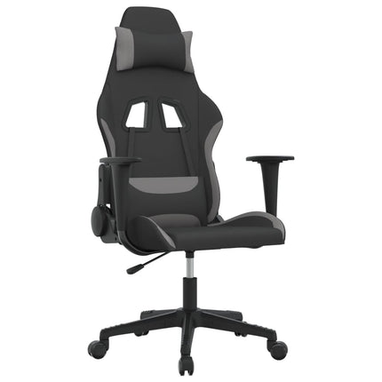 gamingstol svart och ljusgrå tyg