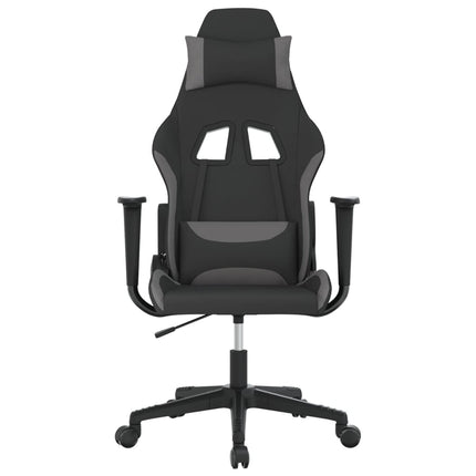 gamingstol svart och ljusgrå tyg
