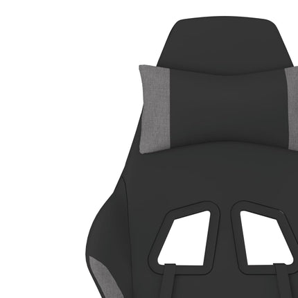 gamingstol svart och ljusgrå tyg