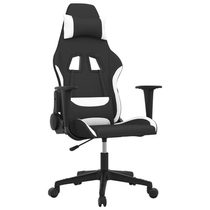 Gamingstol svart och vit tyg