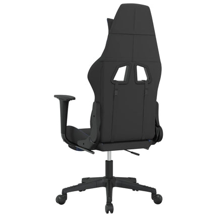 Gamingstol med fotstöd svart och blå tyg
