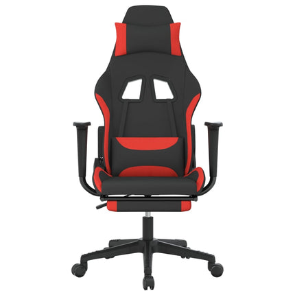 Gamingstol med fotstöd svart och röd tyg