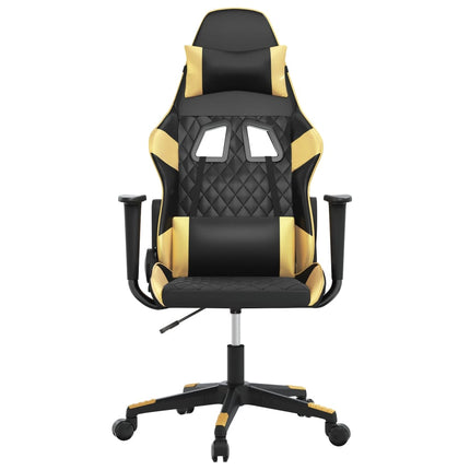 Gamingstol svart och guld konstläder