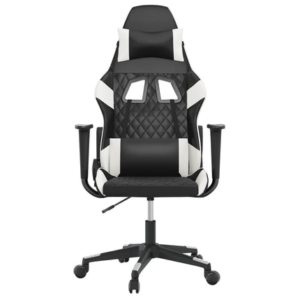 Gamingstol svart och vit konstläder