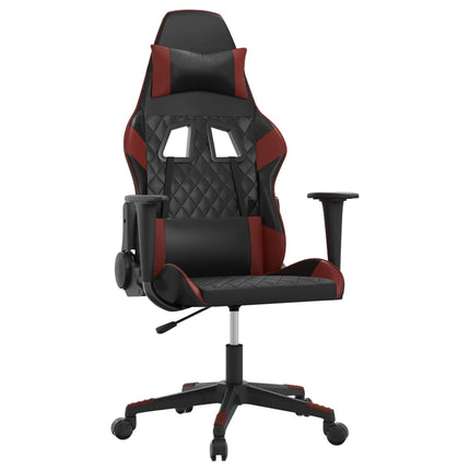 Gamingstol svart och vinröd konstläder