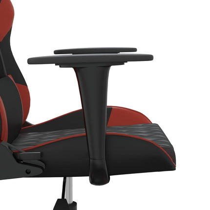 Gamingstol svart och vinröd konstläder