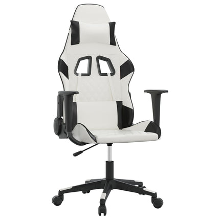 Gamingstol vit och svart konstläder