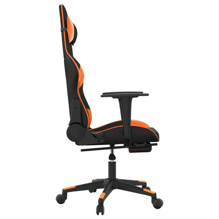 Gamingstol med fotstöd svart och orange konstläder