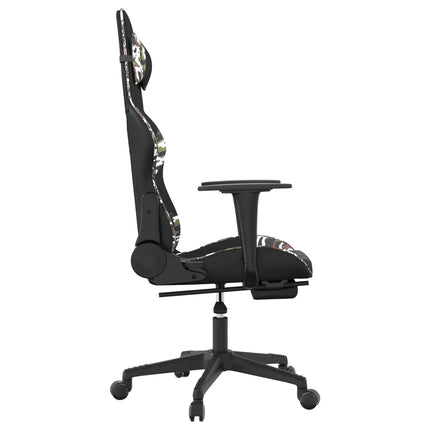 Gamingstol med fotstöd svart och kamouflage konstläder