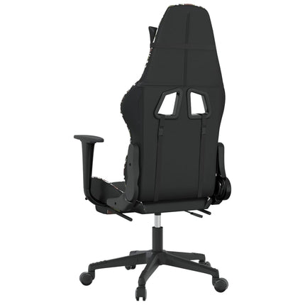 Gamingstol med fotstöd svart och kamouflage konstläder