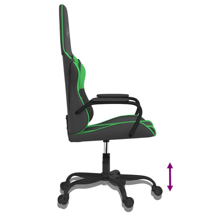 Gamingstol svart och grön konstläder