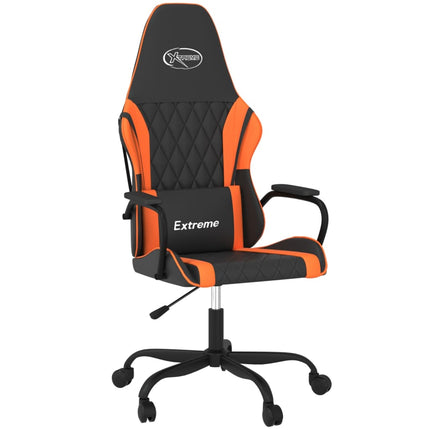 Gamingstol svart och orange konstläder