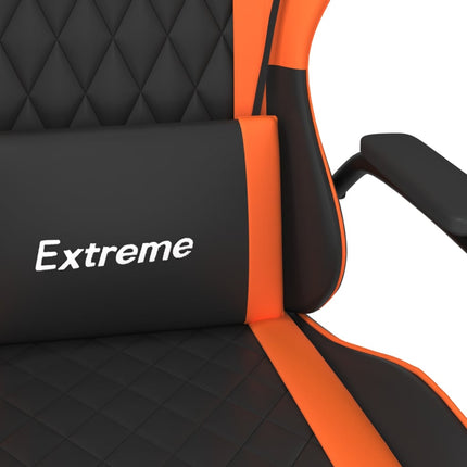 Gamingstol svart och orange konstläder