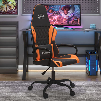 Gamingstol svart och orange konstläder