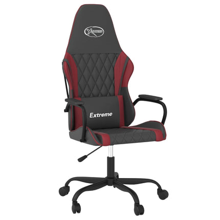 Gamingstol svart och vinröd konstläder