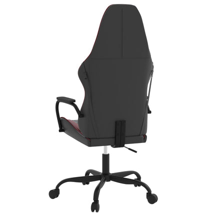 Gamingstol svart och vinröd konstläder