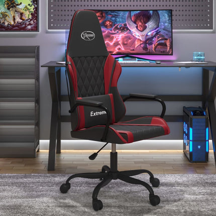 Gamingstol svart och vinröd konstläder