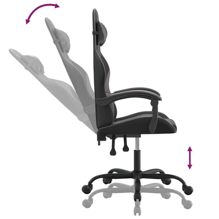 Gamingstol svart och grå konstläder