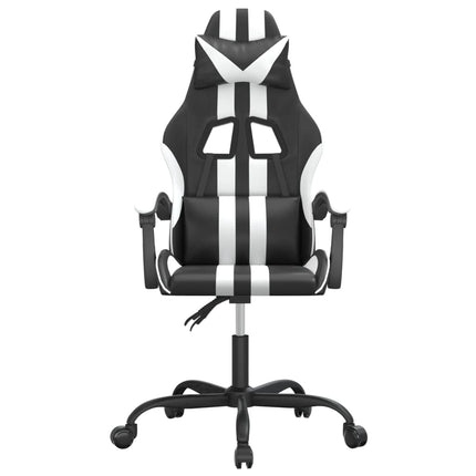 Gamingstol svart och vit konstläder
