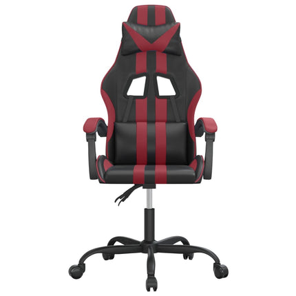 Gamingstol svart och vinröd konstläder