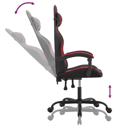 Gamingstol svart och vinröd konstläder