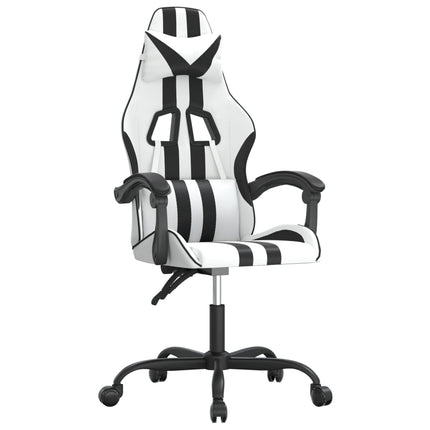 Gamingstol vit och svart konstläder