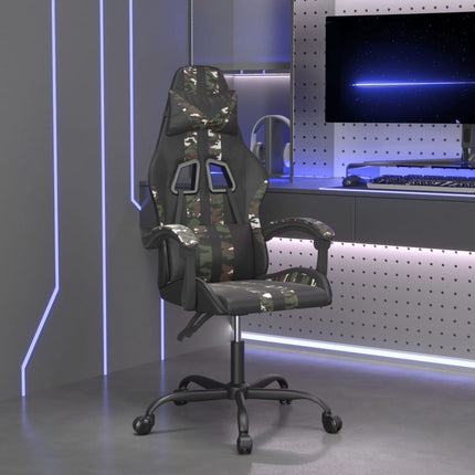 Gamingstol svart och kamouflage konstläder