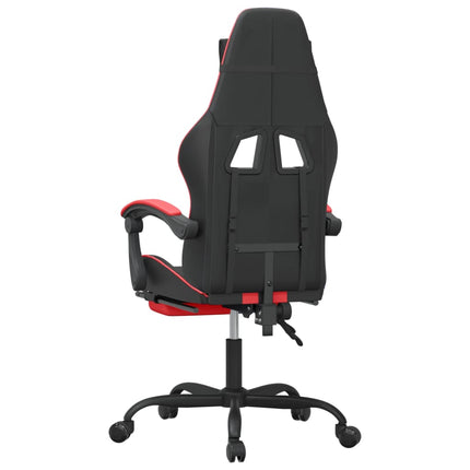 Gamingstol med fotstöd svart och röd konstläder