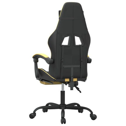Gamingstol med fotstöd svart och guld konstläder