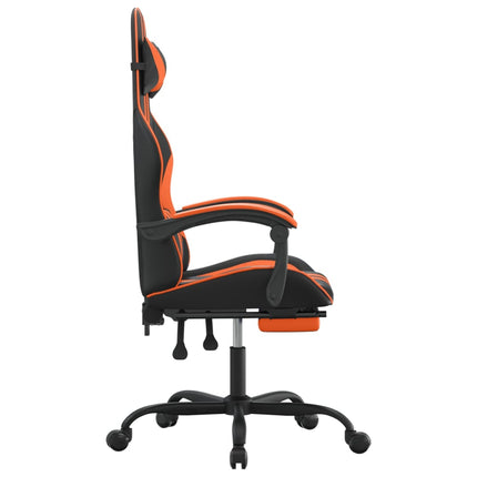 Gamingstol med fotstöd svart och orange konstläder