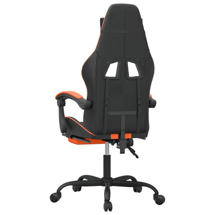 Gamingstol med fotstöd svart och orange konstläder