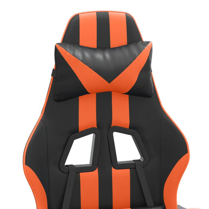 Gamingstol med fotstöd svart och orange konstläder