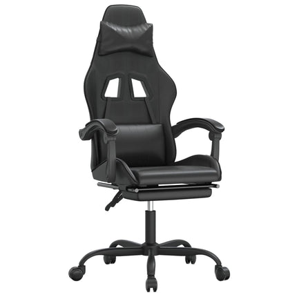Gamingstol med fotstöd svart konstläder