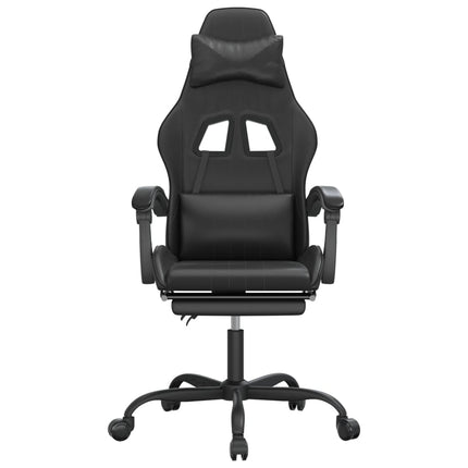 Gamingstol med fotstöd svart konstläder