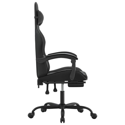 Gamingstol med fotstöd svart konstläder