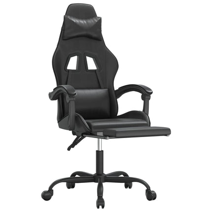 Gamingstol med fotstöd svart konstläder