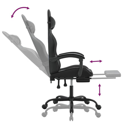 Gamingstol med fotstöd svart konstläder