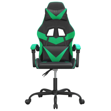 Gamingstol svart och grön konstläder