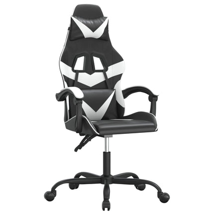 Gamingstol svart och vit konstläder