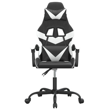 Gamingstol svart och vit konstläder