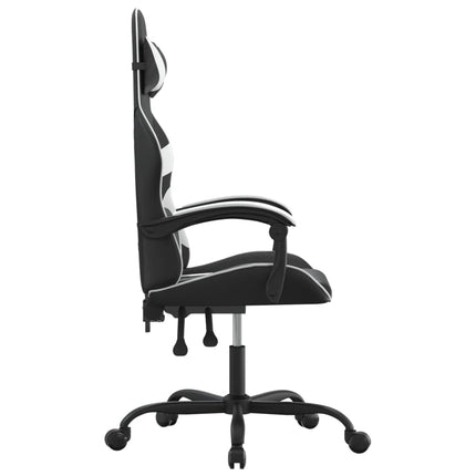 Gamingstol svart och vit konstläder