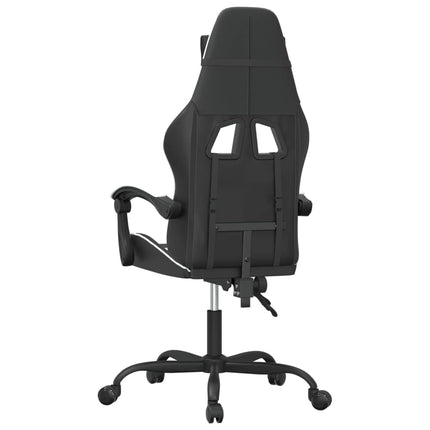 Gamingstol svart och vit konstläder