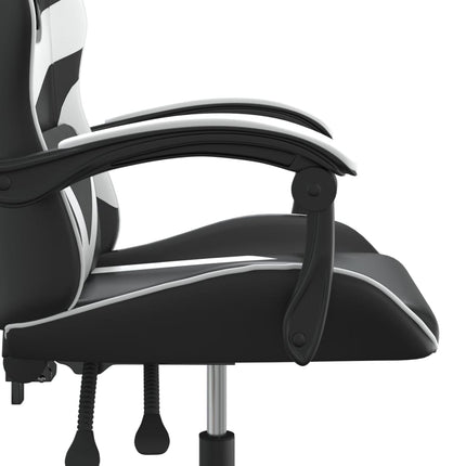 Gamingstol svart och vit konstläder