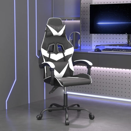 Gamingstol svart och vit konstläder
