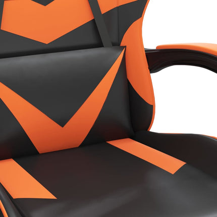 Gamingstol svart och orange konstläder