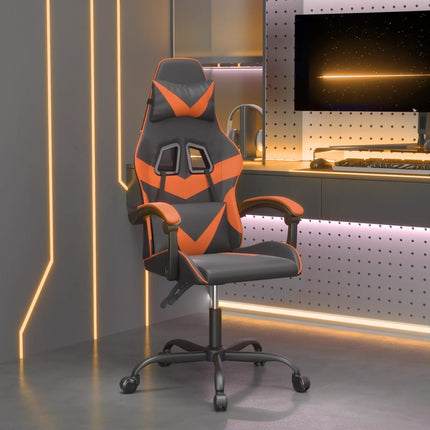Gamingstol svart och orange konstläder