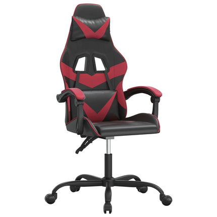 Gamingstol svart och vinröd konstläder