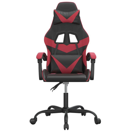 Gamingstol svart och vinröd konstläder