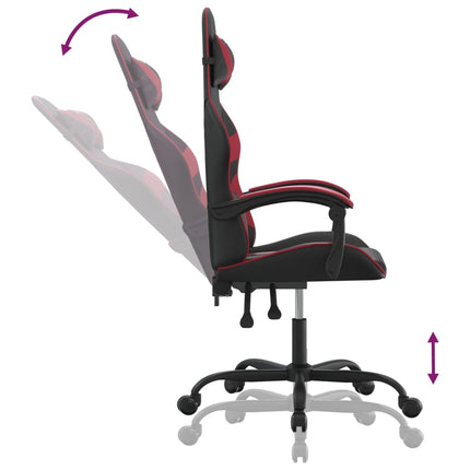 Gamingstol svart och vinröd konstläder
