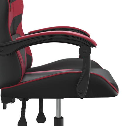 Gamingstol svart och vinröd konstläder